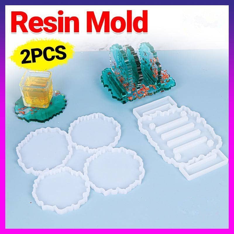 Epoxy Resin Coaster Stand Silicone Mould, Pack of 2 - White