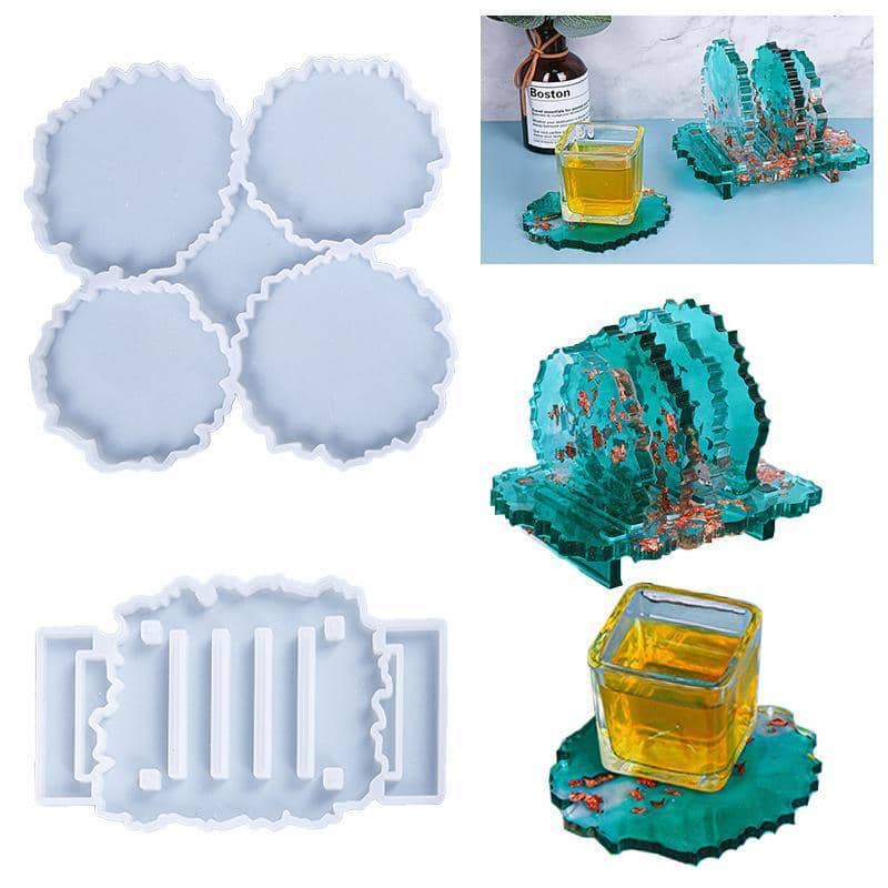 Epoxy Resin Coaster Stand Silicone Mould, Pack of 2 - White - view 3