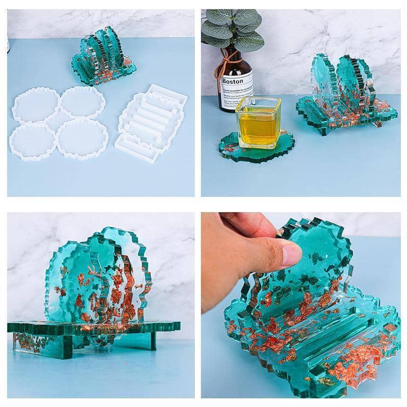 Epoxy Resin Coaster Stand Silicone Mould, Pack of 2 - White - view 4