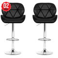 Artiss Black Gaslift Swivel Barstool With Rhombus Motif 2 Pack - SuperSaverAU - view 1