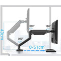 Ergonomic Free Hover Telescopic Monitor Arm Mount with Desk Clamp - Dual Arm - view 4