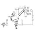 Ergonomic Free Hover Telescopic Monitor Arm Mount with Desk Clamp - Dual Arm - view 5