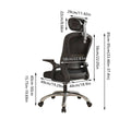 Ergonomic Mesh Office Chair with 3D Adjustable Headrest and Foldable Armrests - Grey - view 4