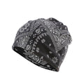 Ethnic Style Cotton Turban Cap for Women - Black Paisley