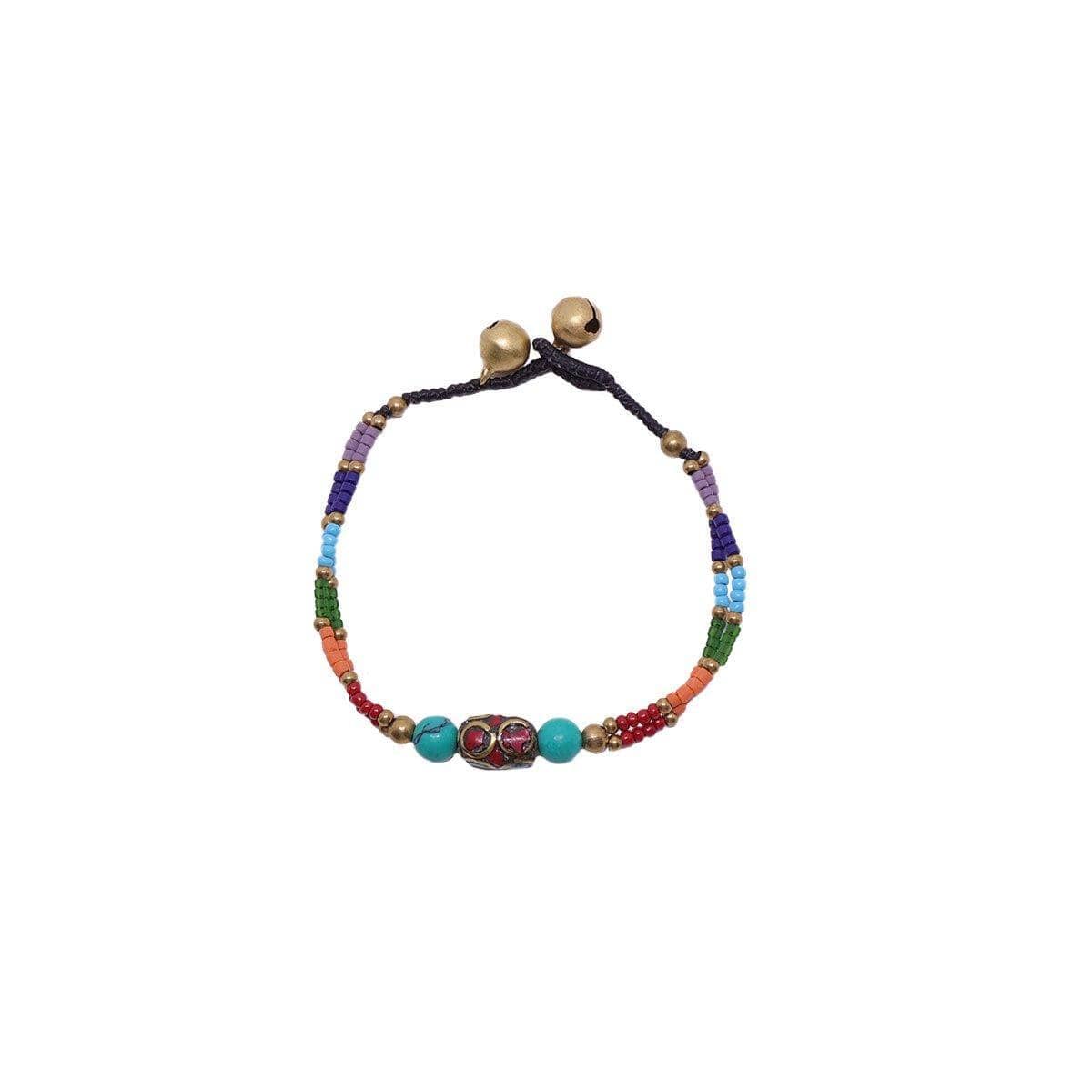 Ethnic Style Handmade Bracelet with Stones and Sky Beads - view 2