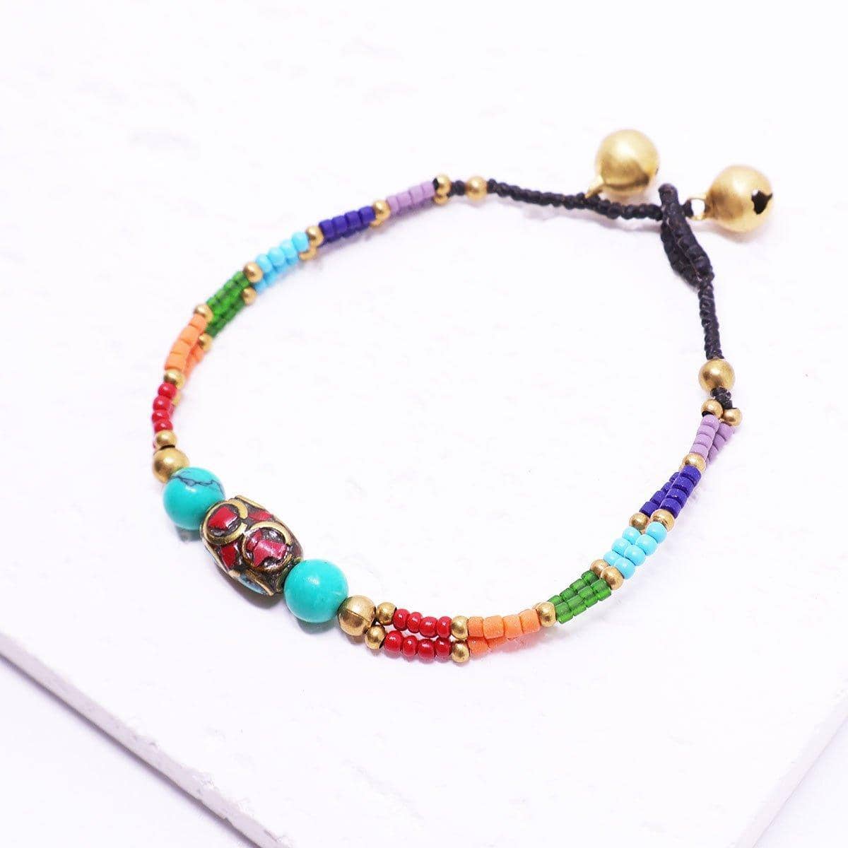 Ethnic Style Handmade Bracelet with Stones and Sky Beads - view 5