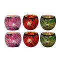 European Glass Mosaic Candle Holders, Pack of 2 - Purple - view 3