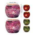 European Glass Mosaic Candle Holders, Pack of 2 - Purple - view 4