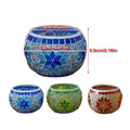 European-Style Mosaic Glass Candle Holders, Set of 2 - Blue - view 4