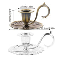 European Style Retro Handheld Candlestick Holder - Antique Brass Gold - view 4