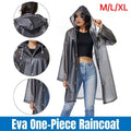 EVA One Piece Hooded Raincoat Poncho Waterproof Transparent Grey - Size XL (Length 120cm) - view 2