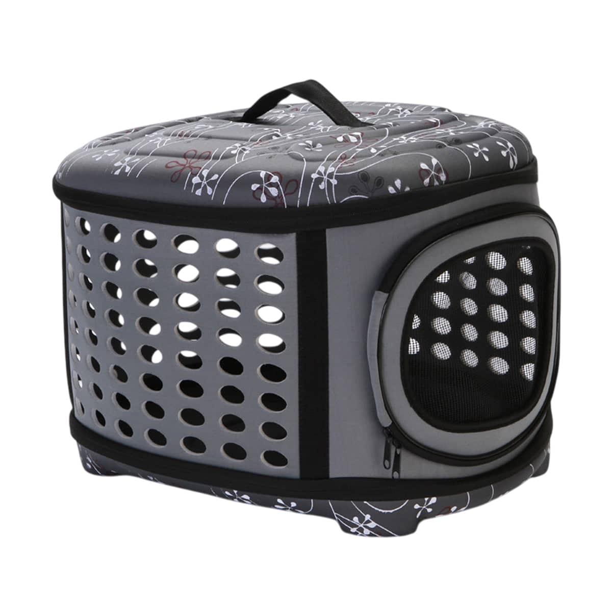 EVA Pet Carrier Travel Bag, Foldable Soft-Sided Crate - Grey