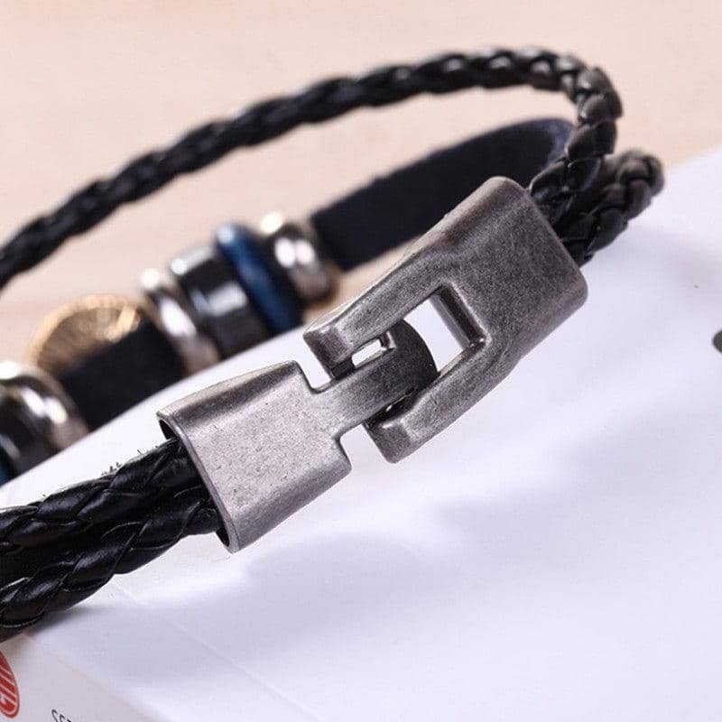Evil Eye Bracelet Cuff Greek Mati Turkish Nazar Woven Leather Jewellery - view 3