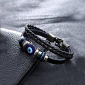 Evil Eye Bracelet Cuff Greek Mati Turkish Nazar Woven Leather Jewellery - view 5
