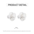 Exaggerated Large Flower Pearl Stud Earrings for Women Fashion Jewellery - Silver - view 3