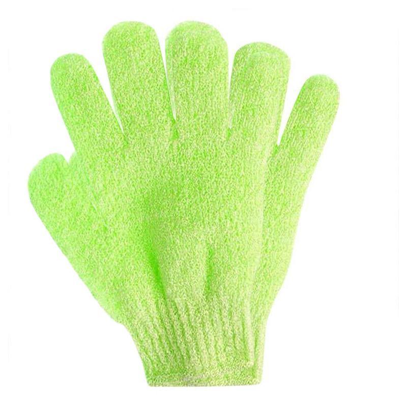 Exfoliating Bath Gloves 1 Pair Shower Scrub Mitt - Green
