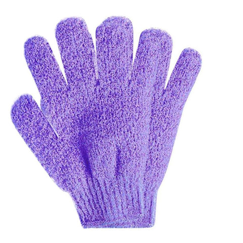 Exfoliating Bath Gloves 1 Pair Shower Scrub Mitt - Purple