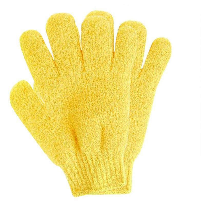 Exfoliating Bath Gloves 1 Pair Shower Scrub Mitt - Yellow