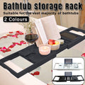 Expandable Anti-Slip Bathtub Storage Rack, Adjustable Bath Shelf - Black - view 2