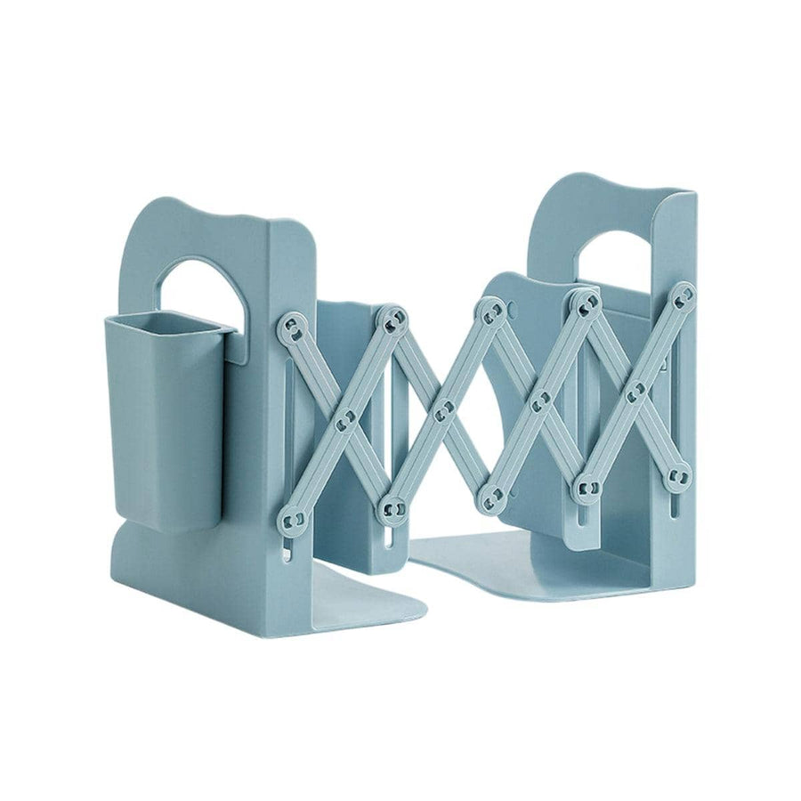 Expandable Book Stand with Built-In Pen Holder - Blue