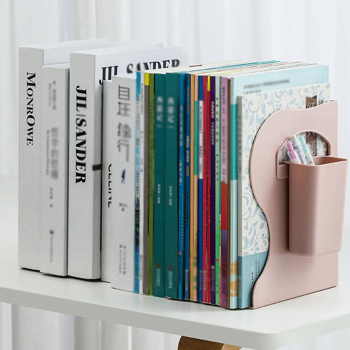 Expandable Book Stand with Built-In Pen Holder - Blue - view 5