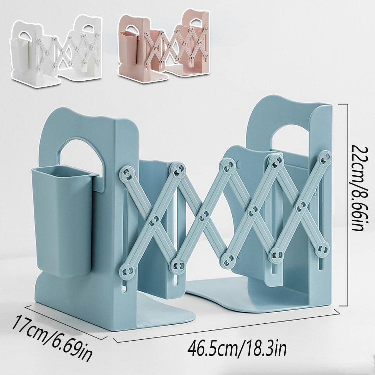 Expandable Book Stand with Built-In Pen Holder - Pink - view 4