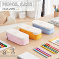 Expandable Canvas Pencil Case with Dual Zips - Light Blue - view 2