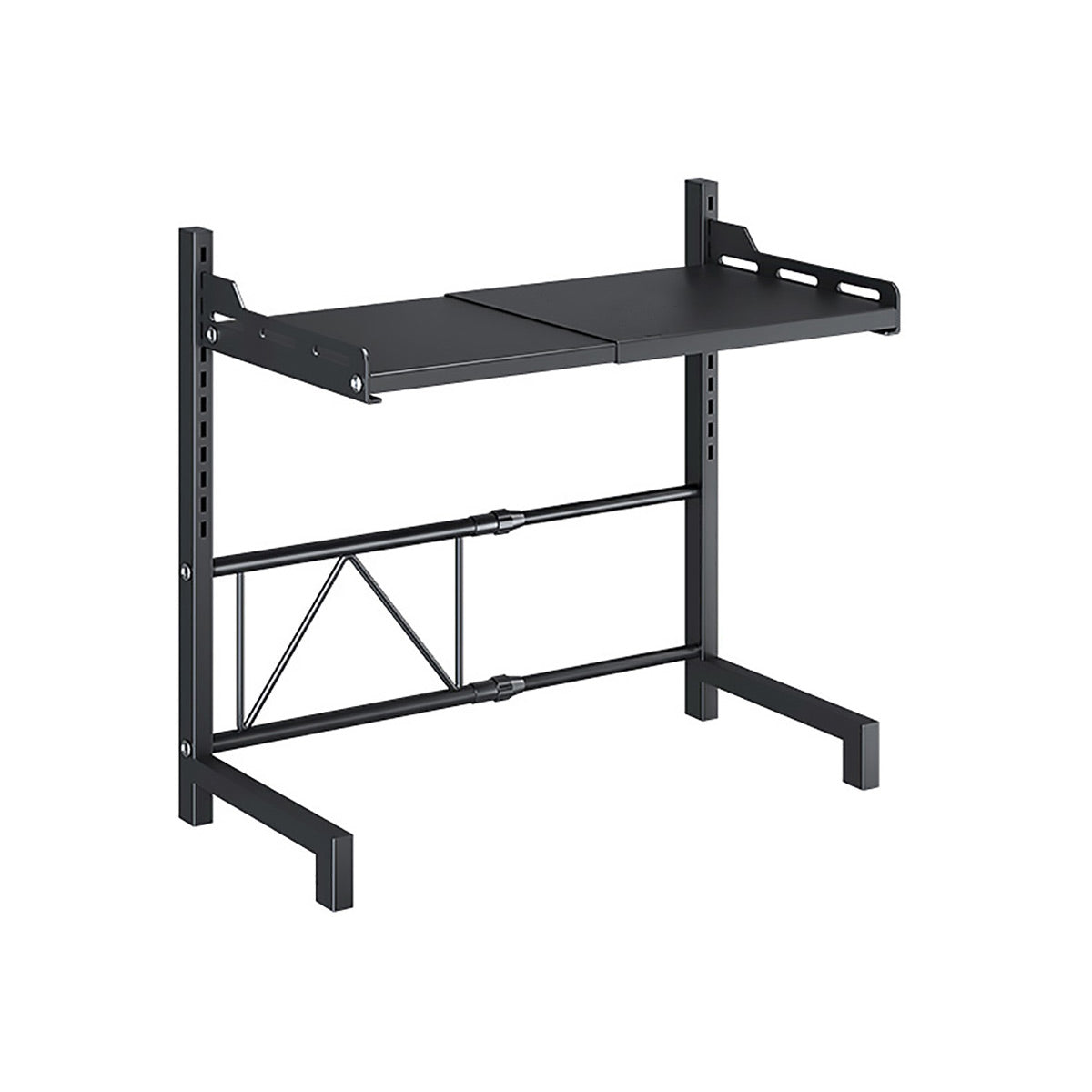 Expandable Microwave Oven Storage Rack Shelf - Black 2-Layer