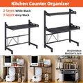 Expandable Microwave Oven Storage Rack Shelf - Black 2-Layer - view 2