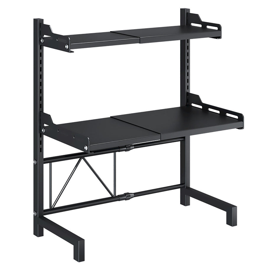 Expandable Microwave Oven Storage Rack Shelf - Black 3-Layer