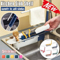 Expandable Telescopic Sink Rack Drain Basket - Pink and White - view 2