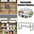 Expandable Two-Tier Kitchen Cabinet Shelf Organiser with Detachable Shelves