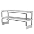 Expandable Two-Tier Kitchen Cabinet Shelf Organiser with Detachable Shelves - view 2