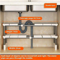 Expandable Two-Tier Kitchen Cabinet Shelf Organiser with Detachable Shelves - view 4