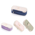 Expandable Zipper Pencil Case with Multiple Pockets, 22 x 11 x 6.5 cm - Beige and Light Purple - view 3