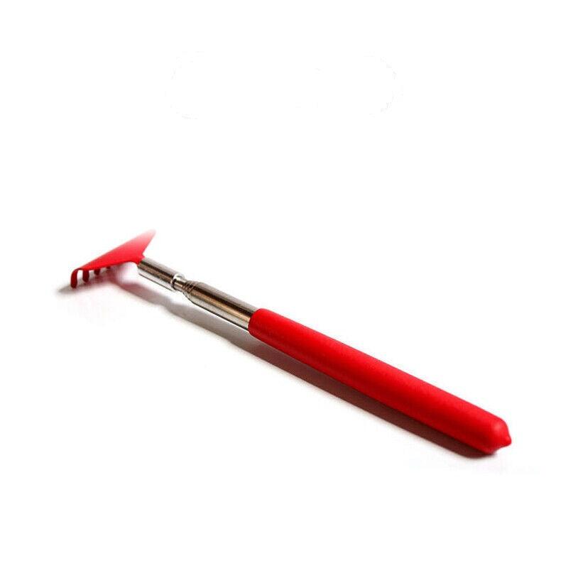 Extendable Back Scratcher with Metal Claw, Telescoping - Red