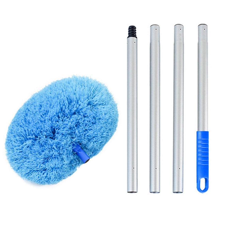 Extendable Ceiling Duster with Round Microfibre Head - Blue