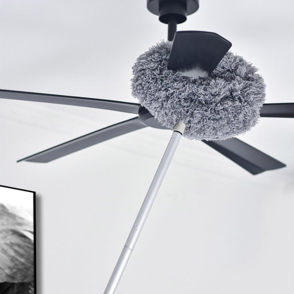 Extendable Ceiling Duster with Round Microfibre Head - Blue - view 11