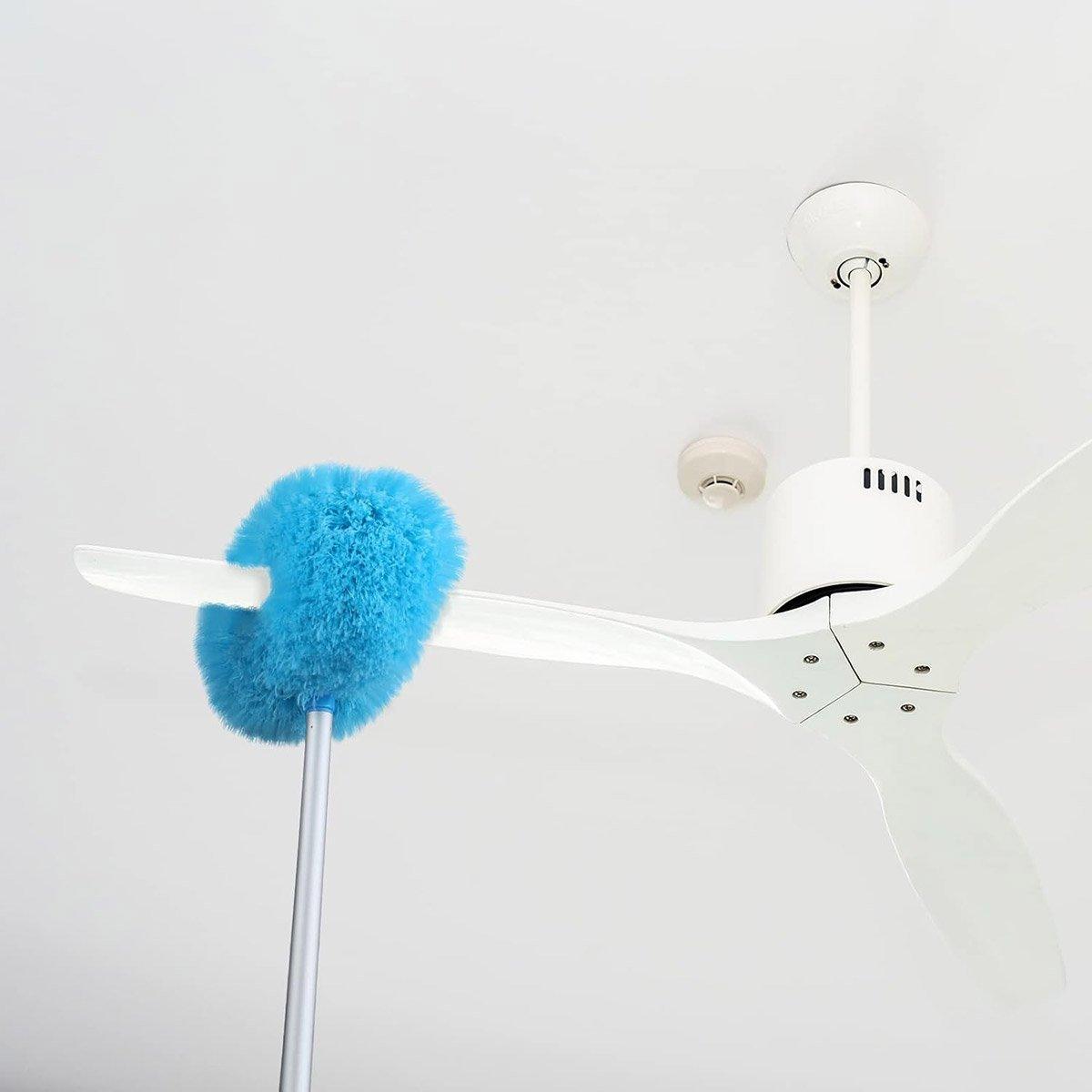 Extendable Ceiling Duster with Round Microfibre Head - Blue - view 12