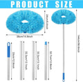 Extendable Ceiling Duster with Round Microfibre Head - Blue - view 4
