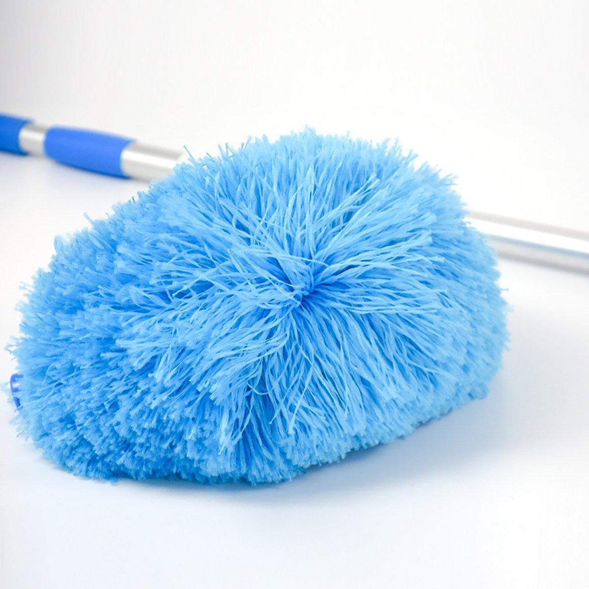 Extendable Ceiling Duster with Round Microfibre Head - Blue - view 5