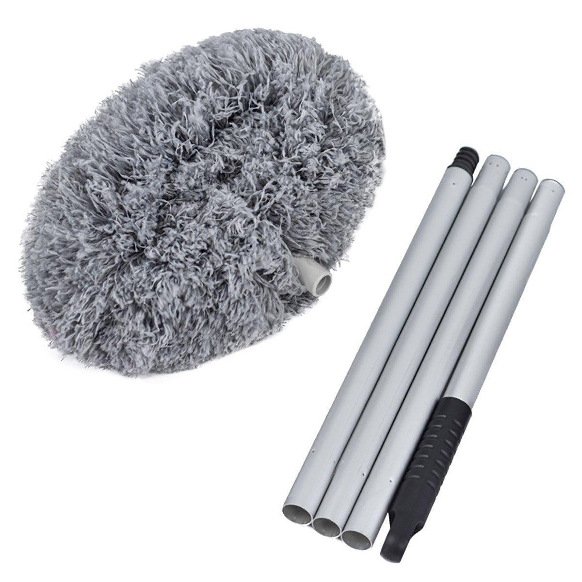 Extendable Ceiling Duster with Round Microfibre Head - Grey