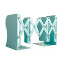 Extendable Metal Desktop Book Rack, 10 to 50 cm Adjustable Width - Aqua Blue