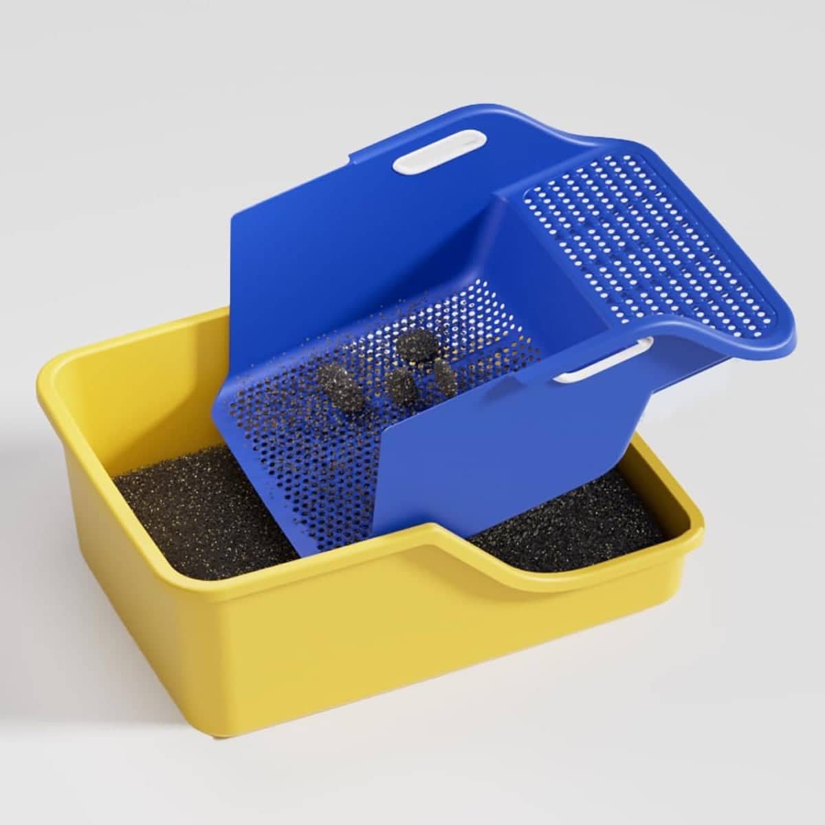 Extra Large Cat Litter Box, Semi-Enclosed - Grey - view 5