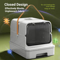 Extra Large Enclosed Cat Litter Box with Drawer Base and Odour Control, Grey - view 5