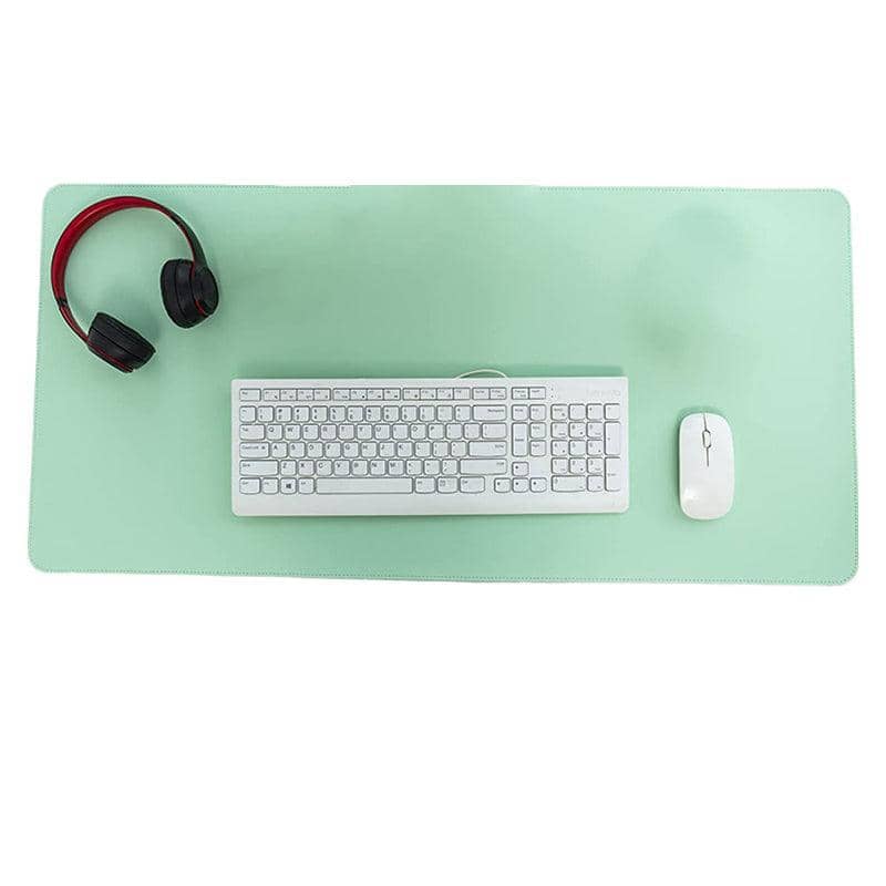 Extra Large Faux Leather Mouse Pad, 80 x 40 cm Desk Mat - Light Blue - view 3