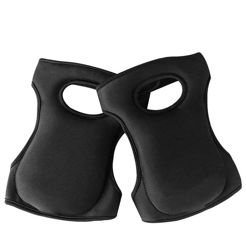 Extra Thick Memory Foam Gardening Knee Pads with Non-Slip Adjustable Straps - Black