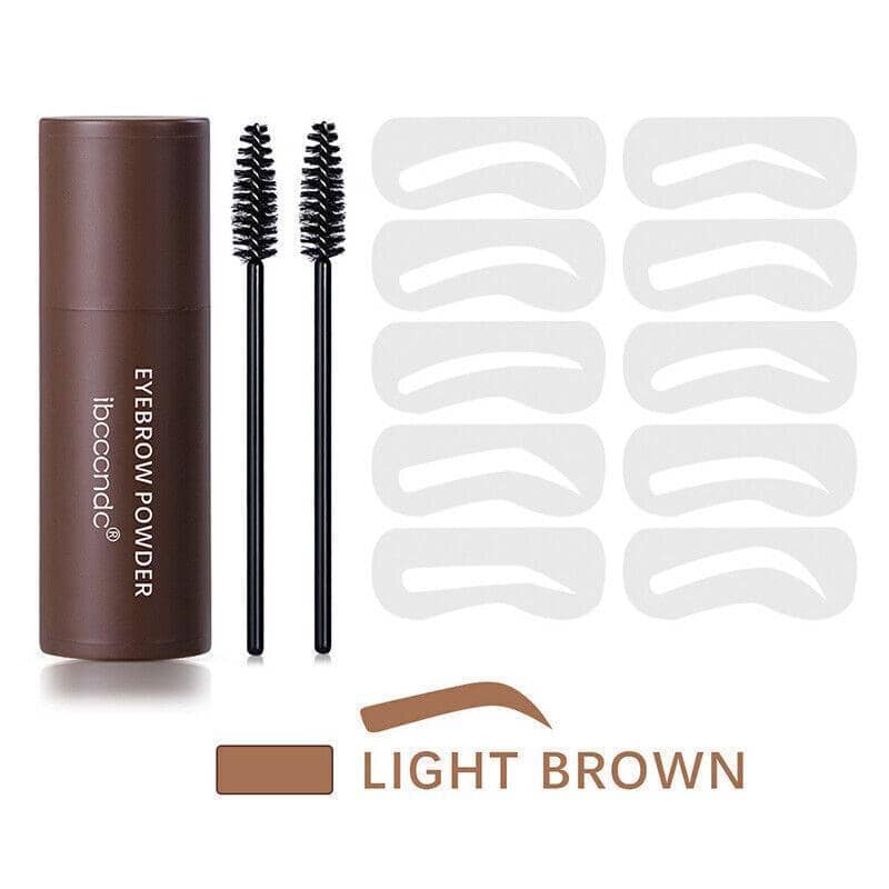 Eyebrow Powder Kit with Stencils and Brushes - Dark Brown - view 4