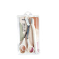 Eyebrow Razor and Scissor Set with Comb - White