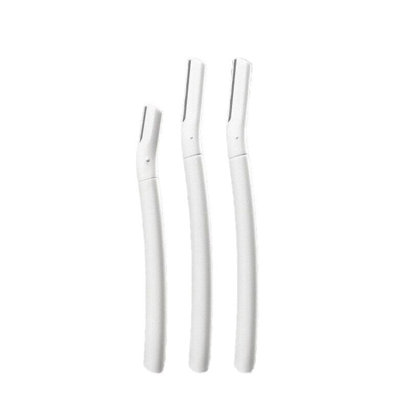 Eyebrow Razor Set of 3 - 1 Short and 2 Long Razors, White